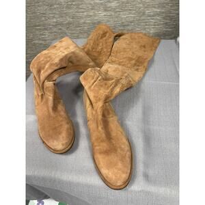 Stuart Weitzman Boots Womens Size 5.5 Brown Suede Over The Knee Zip Riding
